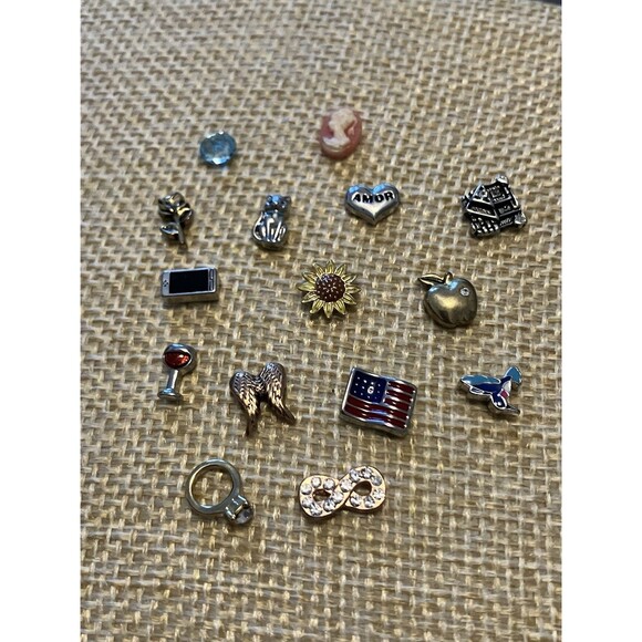 Origami Owl Jewelry - Floating Charms Lot for Origami Owl cat flower flag wine angel heart phone
